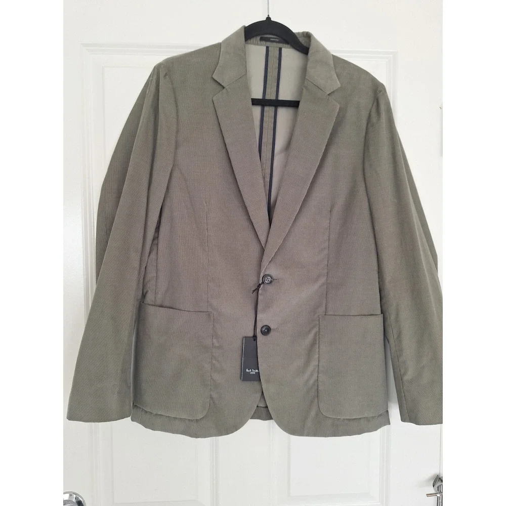 Paul Smith Mens cotton blend corduroy suit jacket in olive size 38